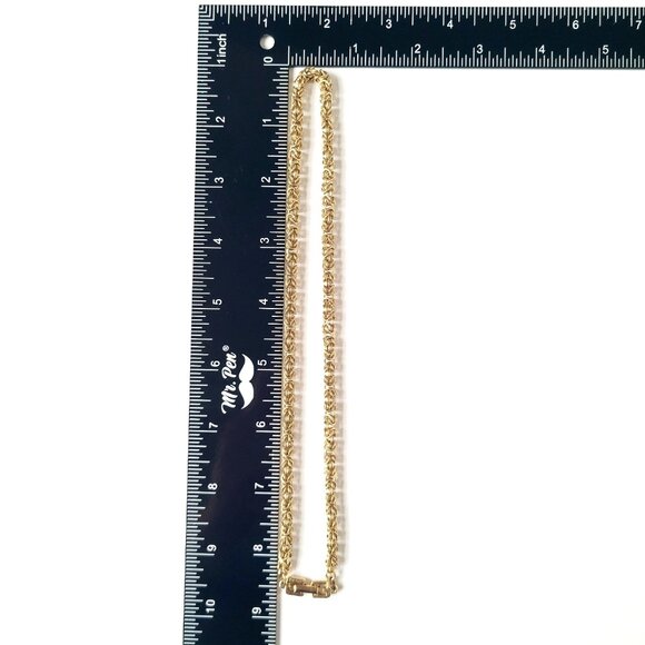 Vintage Givenchy Gold Plated 18" Byzantine Braided Chain Necklace Logo Clasp 80s - Picture 9 of 9